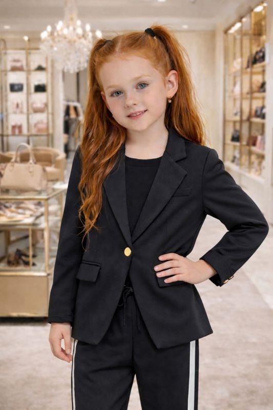 Zwart setje met blazer & pantalon